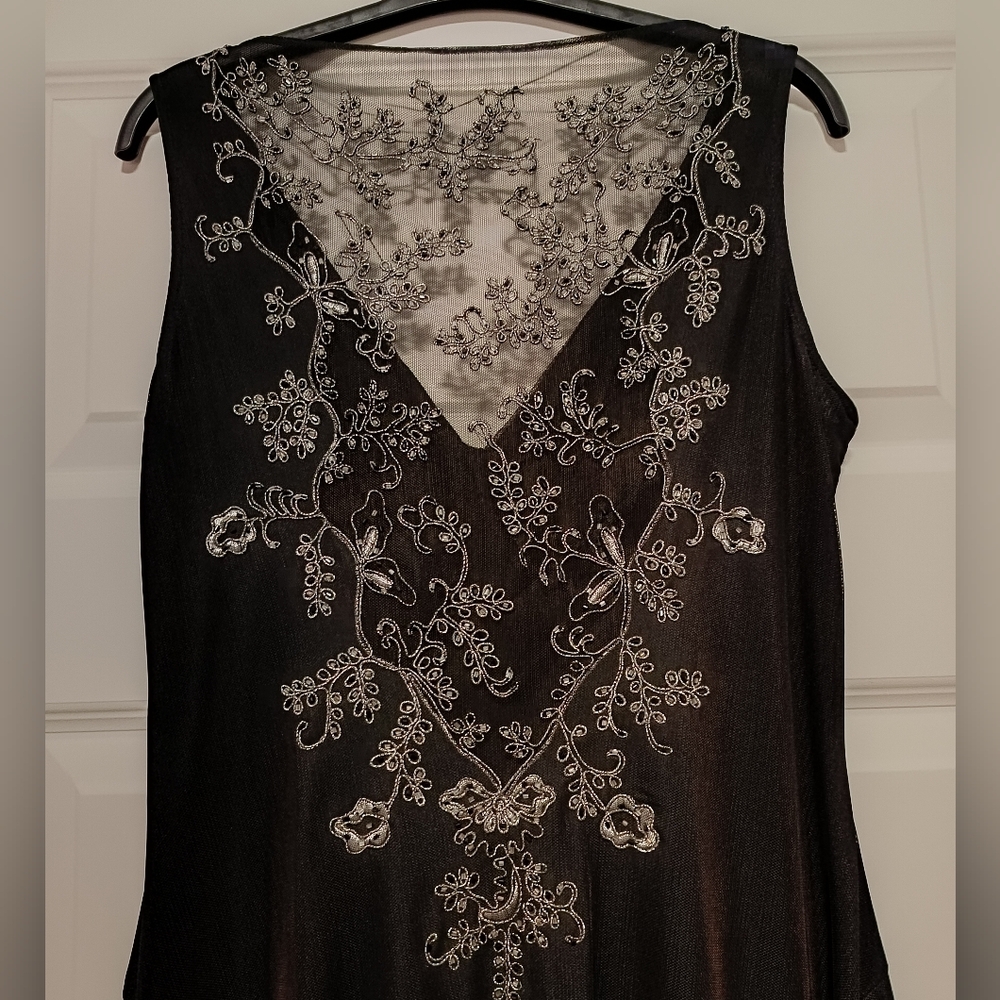 M🖤Evening Prom Cocktail Elegant Black Maxi Dress with Back Lace 🖤 Goth Emu - Picture 7 of 11